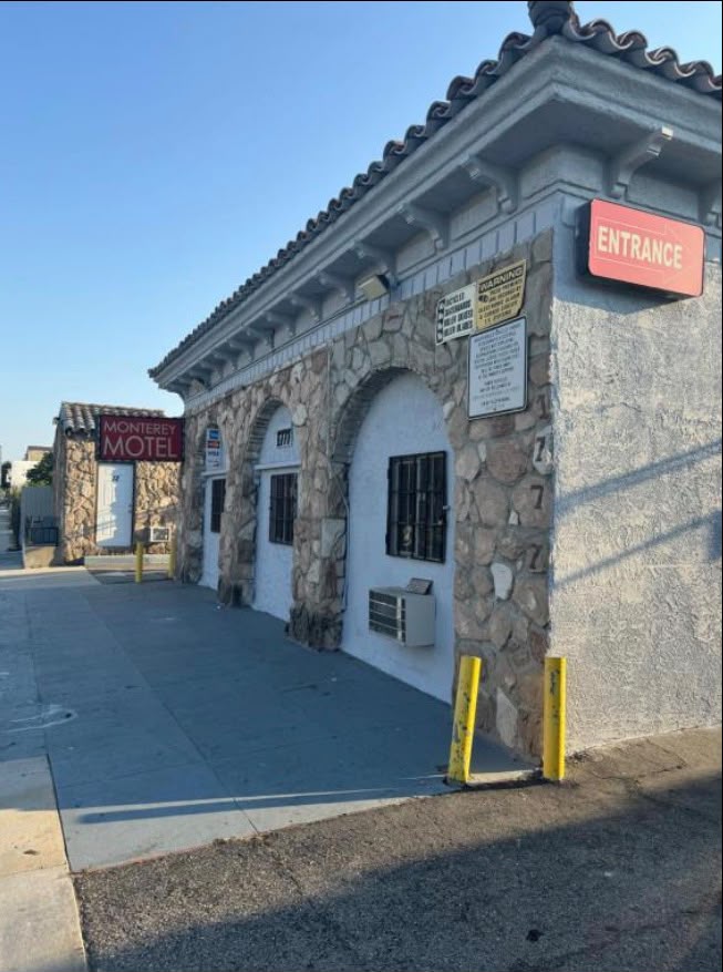 Exterior view of the Monterey Motel in Long Beach